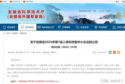 權威認可！安徽量子云入庫科技型中小企業，軟件開發展現硬實力